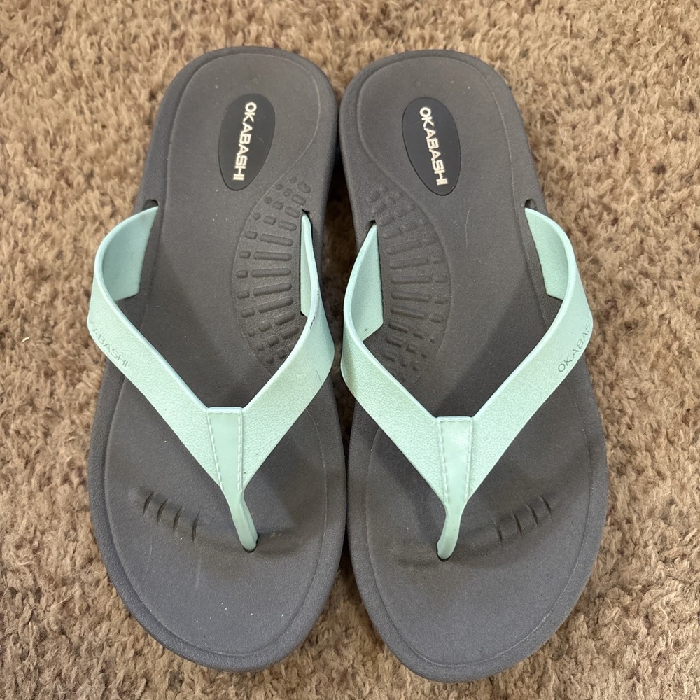 Okabashi Surf Women's Flip Flops Sandals Color Mint Green  Size:‎ S
